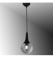 TT601-1-FULLSY TT Aydınlatma Mat Siyah Tekli Uzun Hunili Avize