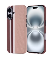 Lexroo iPhone 16 Kılıf M-safe Şarj Özellikli Karbon Fiber Görünümlü Nekst Kılıf - Gold