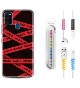 Samsung M21 M22 M23 M30 M31S M32 Kılıf Kablo Koruma Spiral Silikon Danger 1372