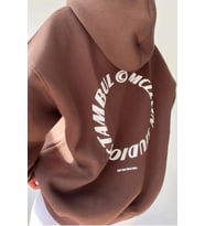 Unisex MCLLCTN Baskılı Oversize Sweatshirt (Kahverengi)