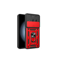 Realme 11 Pro Kılıf Pars Lens Yüzüklü Silikon - Kırmızı