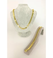 Gold Renkli Çelik Arpa Model Zincir Kolye Bileklik Set
