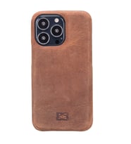 Bouletta Apple iPhone 13 Pro Uyumlu Deri Arka Kapak F360 G2 Kahve (Kahverengi)