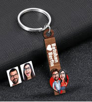 BK Gift Kişiye Özel Sevgili Temalı Karikatürlü Ahşap Anahtarlık, Sevgiliye Hediye, Doğum Günü Hediyesi, Sevgililer Günü Hediyesi