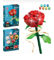 Işıklı Çiçek Lego  Işıklı Çiçekli Lego  57 Parça Kırmızı Gül Işıklı Lego (Çok Renkli)