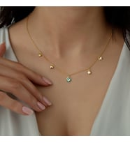Usho Jewelry 925 Ayar Gümüş Charmlı Kolye, Kadın Kolye