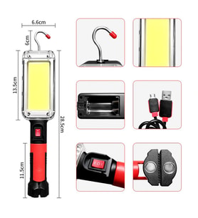 Northcity USB Şarjlı Oto Tamirci Çalışma Lambası WT-733 - COB LED, Mıknatıslı, Type-C Şarj