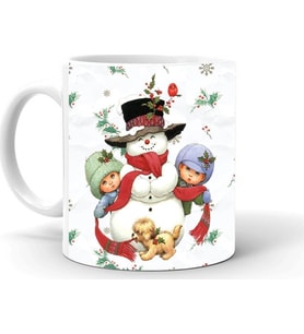 Tanem Yılbası Noel Temalı Baskılı Seramik Beyaz Kupa