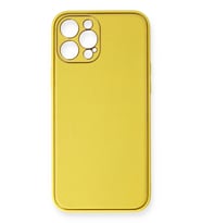 Pilelistore   iPhone 12 Pro Max Kılıf Coco Deri Silikon Kapak - Sarı