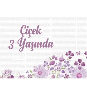 Çiçekler Temalı Doğum Günü Afişi -1 35X50 cm