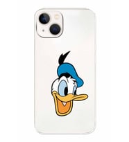 Apple iPhone 13 Mini Uyumlu Kamera Korumalı Tıpalı Kapak Donald Duck TasarımlıŞeffaf Kılıf