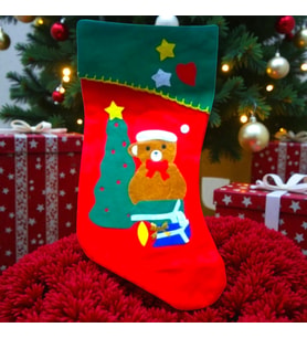 NOEL BABA ÇORABI 23 CM AYI FİGÜRLÜ ÇORAP YILBAŞI SÜSLERİ YILBAŞI DEKORLARI