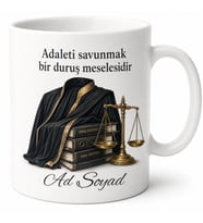 Avukat Cübbe Dava Dosyası Adliye Savunma Temalı Porselen Kupa Bardak Hediye