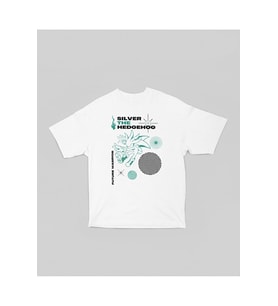 Silver The Sonic Hedgehog Baskılı Unisex Oversize Çizgi Film Karakteri Tişört