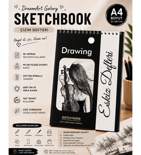 DreamArt Galery A4 Sketchbook Eskiz Defteri Çizim Defteri