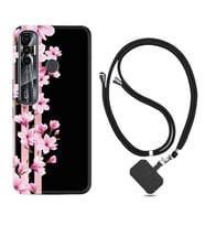 Tecno Spark 6 6 Go 8C 8 Pro 7 7 Pro Kılıf Boyun Askılı Silikon Pink Flowers 3 1393