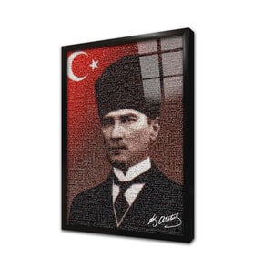 Atatürk Çerçeveli Cam Tablo