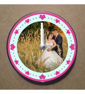 Kişiye Özel Magnet Saat Buzdolabı Saati Duvar Saati 11,5cm MS5009
