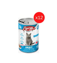 CAT FOOD ENERGY Ton Balık Islak Yetişkin Kedi Maması 400 gr x 12 Adet