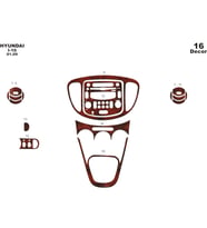 Meriç® Hyundai i10 Ön Torpido Kaplama Maun 16 Parça 2008-2012 (Maun)