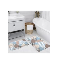Rovigo Home Dijital Baskılı 2'li Banyo paspas Takımı RVG5088 (Mavi)