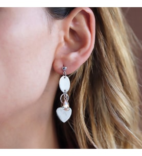Swarovski Kalp Gümüş Küpe