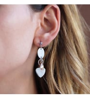 Swarovski Kalp Gümüş Küpe