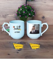 Bankacı Kupa Bardak Oval Fotoğraflı Bankacılar Günü Hediyesi