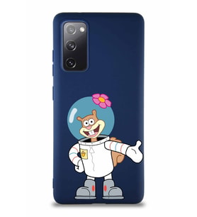 Samsung Galaxy S20 FE Soft Premier Kapak Sandy Tasarımlı Silikon Kılıf - Lacivert (Şeffaf)