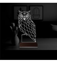 Luvivia Baykuş Polygonal 3D Lamba - Masa Gece Lambası
