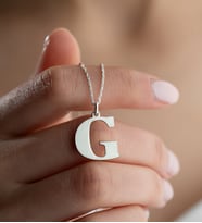 Kadın 925 Ayar Gümüş G Harf Kolye