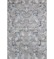 Gri Halı Geometrik Soyut Desenli Modern Salon Halısı Dijital Baskı Pamuk-Polyester Yüzey Kaymaz Taban