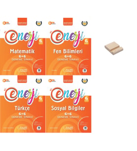 Palme 6. Sınıf Enerji 6+6 Matematik Fen Türkçe ve Sosyal Deneme Sınavı 4lü Set + Telefon Standı