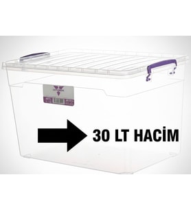 30 Litre Çok Amaçlı Depolama Kutusu – Şeffaf