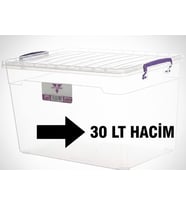 30 Litre Çok Amaçlı Depolama Kutusu – Şeffaf
