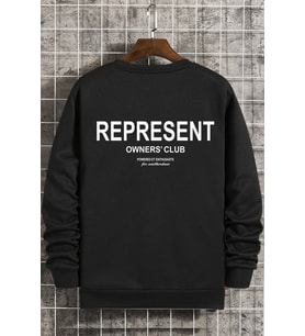 Unisex Represent Bisiklet Yaka Sweatshirt (Siyah)