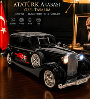 ATATÜRK Arabası Özel Tasarım Nostaljik Bluetoothlu Ledli Radyo Hoparlör