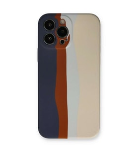 İphone 13 Pro Kılıf Ebruli Lansman Silikon - Lacivert-