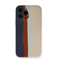İphone 13 Pro Kılıf Ebruli Lansman Silikon - Lacivert-