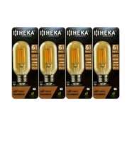 (4 Adet) Heka 6W (48W) 2500K (Günışığı) E27 Duylu (Kalın Duy) Şeffaf Led Ampul