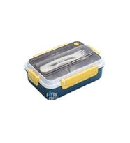 Bento Lunch Box Ofis-Okul İçin Yeni Nesil Sefer Tası Tek Kat 3 Bölme Çatal Ve Kaşıklı -Pas