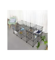 36 Panel Evcil Küçük Hayvan Kedi Köpek Kuş Evi Kafesi Oyun Parkı Portatif Taşınabilir Metal Tel