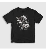 Presmono Unisex Çocuk Siyah Animals Indian Kızılderili T-Shirt 306729tt