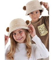Unisex Peluş Kulaklı Balıkçı Şapka (Bej)