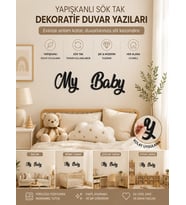 My Baby Duvar Yazısı Bebek Odası Dekorasyonu Yapışkanlı Dekoratif Duvar Süsü Çocuk Odası Dekoru