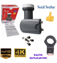 Next 2'Li İki Çıkışlı Çanak Anten Lnb'si+20 mm Lnb Kelepçesi+4 Adet Contalı Konnektör