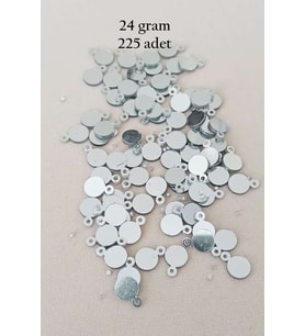 Oya Abiye Bileklik Kolye Pleksi Metalik Plastik Pul Gümüş Renk 24 gram 225 adet - BNC580