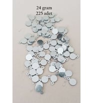 Oya Abiye Bileklik Kolye Pleksi Metalik Plastik Pul Gümüş Renk 24 gram 225 adet - BNC580