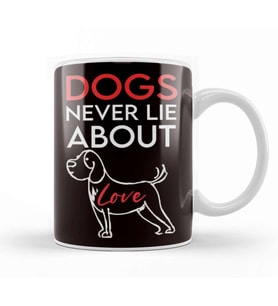 Dogs Never Lie About Love Dog Breed Owner Animal Lover Kupa Bardak Porselen