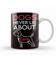 Dogs Never Lie About Love Dog Breed Owner Animal Lover Kupa Bardak Porselen